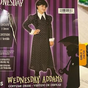 Wednesday Addams Costume Girls Large (10-12) Black Uniform Rubies
